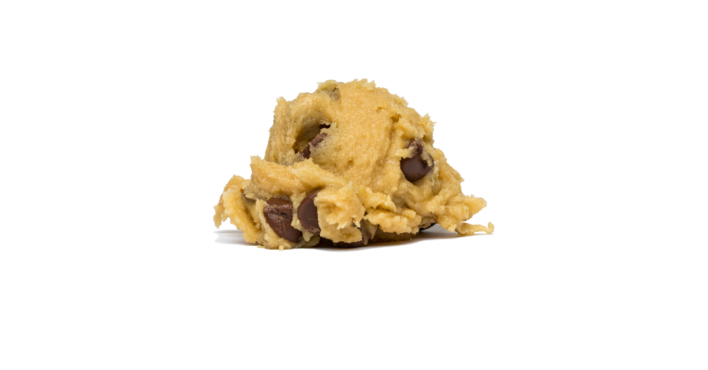 a scoop of chocolate chip cookie dough.